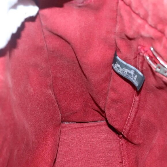 HERMES Fourre Tout MM Hand Bag Canvas Red Silver Auth - Picture 15 of 16